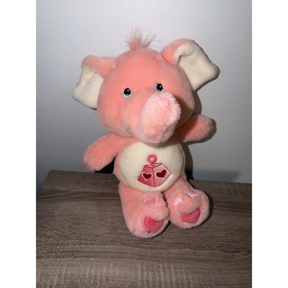 Vintage 2004 Lotsa Heart Pink Elephant Care Bear Cousins Plush Y2K Stuffed Toy
